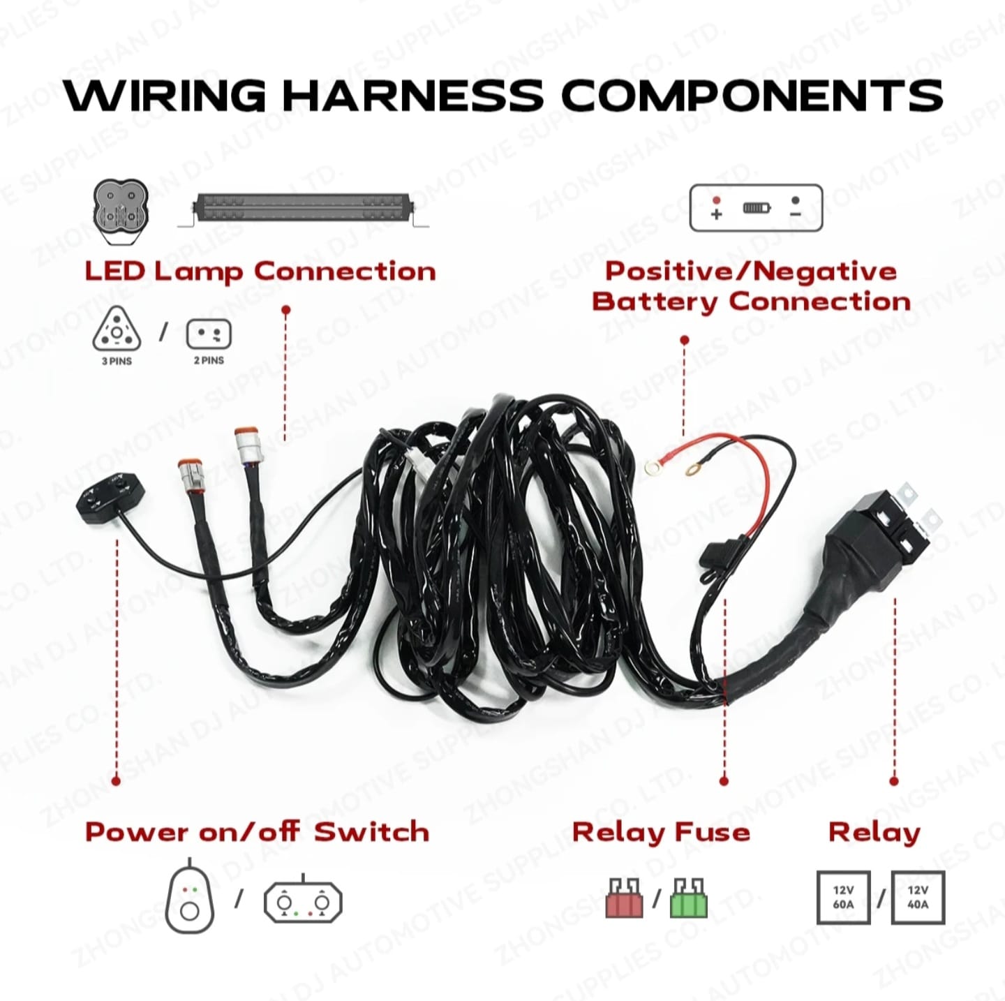 Kit De Instalación Cableado Faro Barra Led De 2 Faros/ Barra