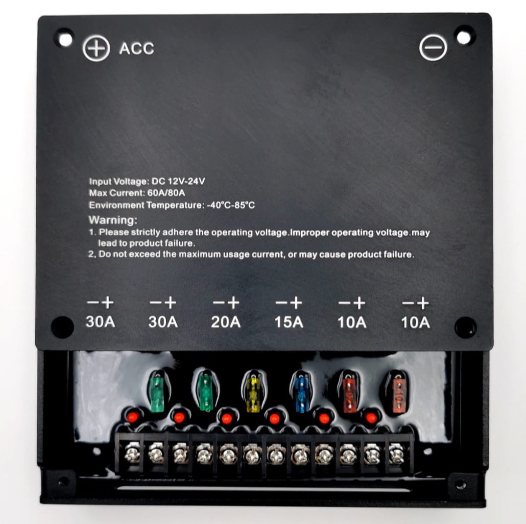 Tablero Switch Inalámbrico 6 Teclas para Vehículos 12V/24V