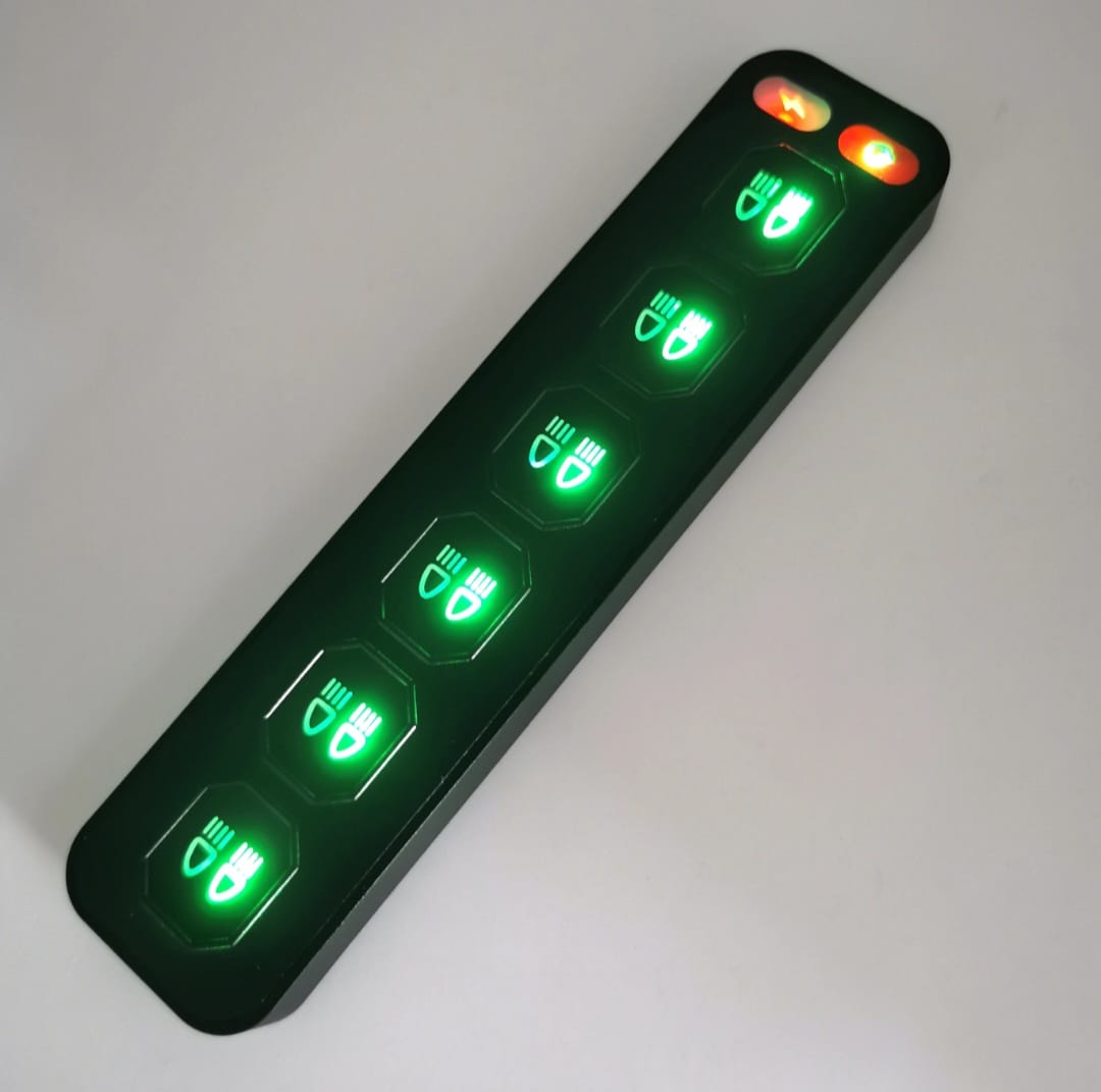 Tablero Switch Inalámbrico 6 Teclas para Vehículos 12V/24V