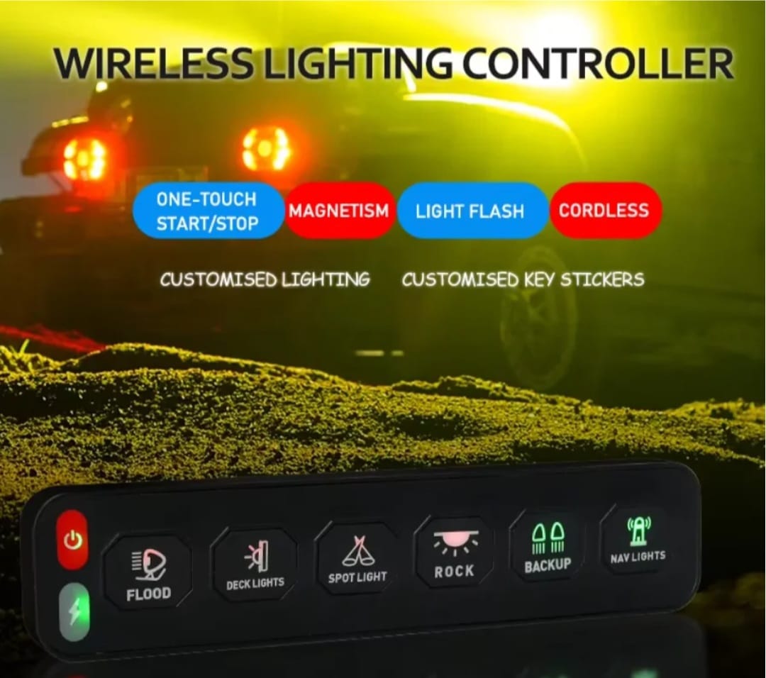 Tablero Switch Inalámbrico 6 Teclas para Vehículos 12V/24V