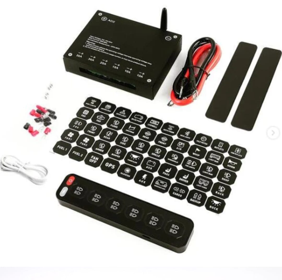 Tablero Switch Inalámbrico 6 Teclas para Vehículos 12V/24V