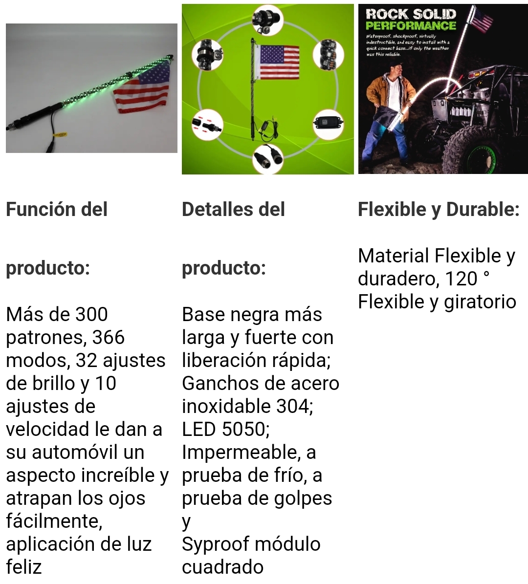 antena led rgb 5050 3ft