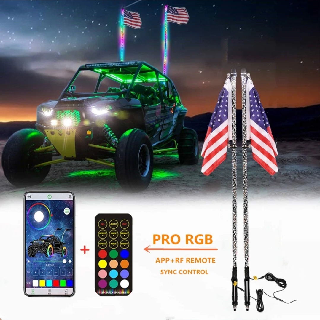 Ventajas destacadas Antena LED RGB 5050 3FT