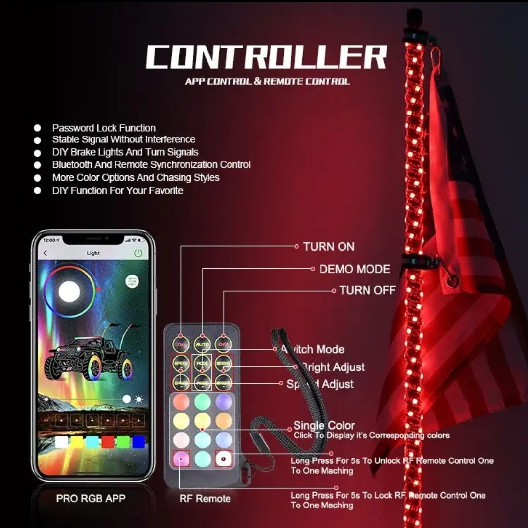 antena led rgb 5050 3ft