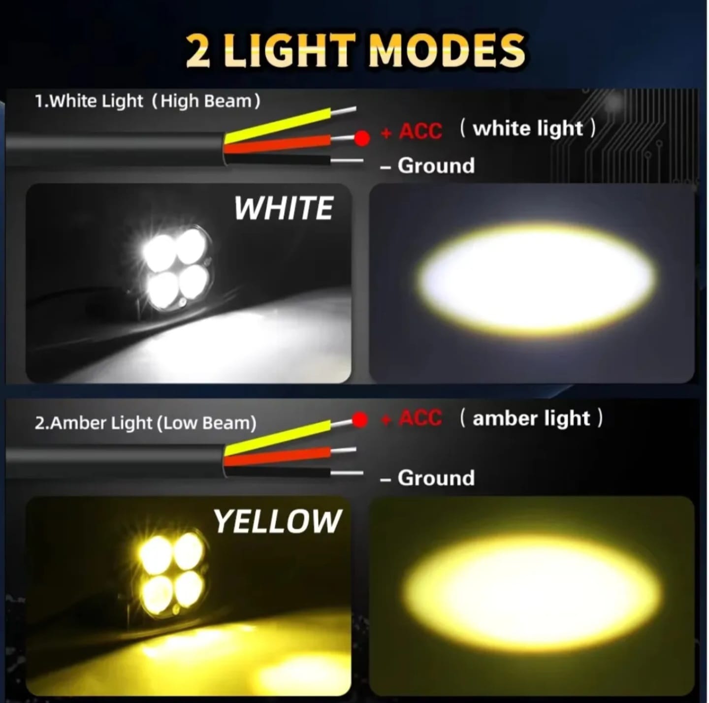 Faros Bicolor X 2 Led Cree 40 Watts Cada Uno Moto 4x4