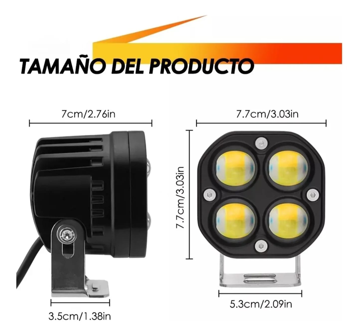 Faros Bicolor X 2 Led Cree 40 Watts Cada Uno Moto 4x4