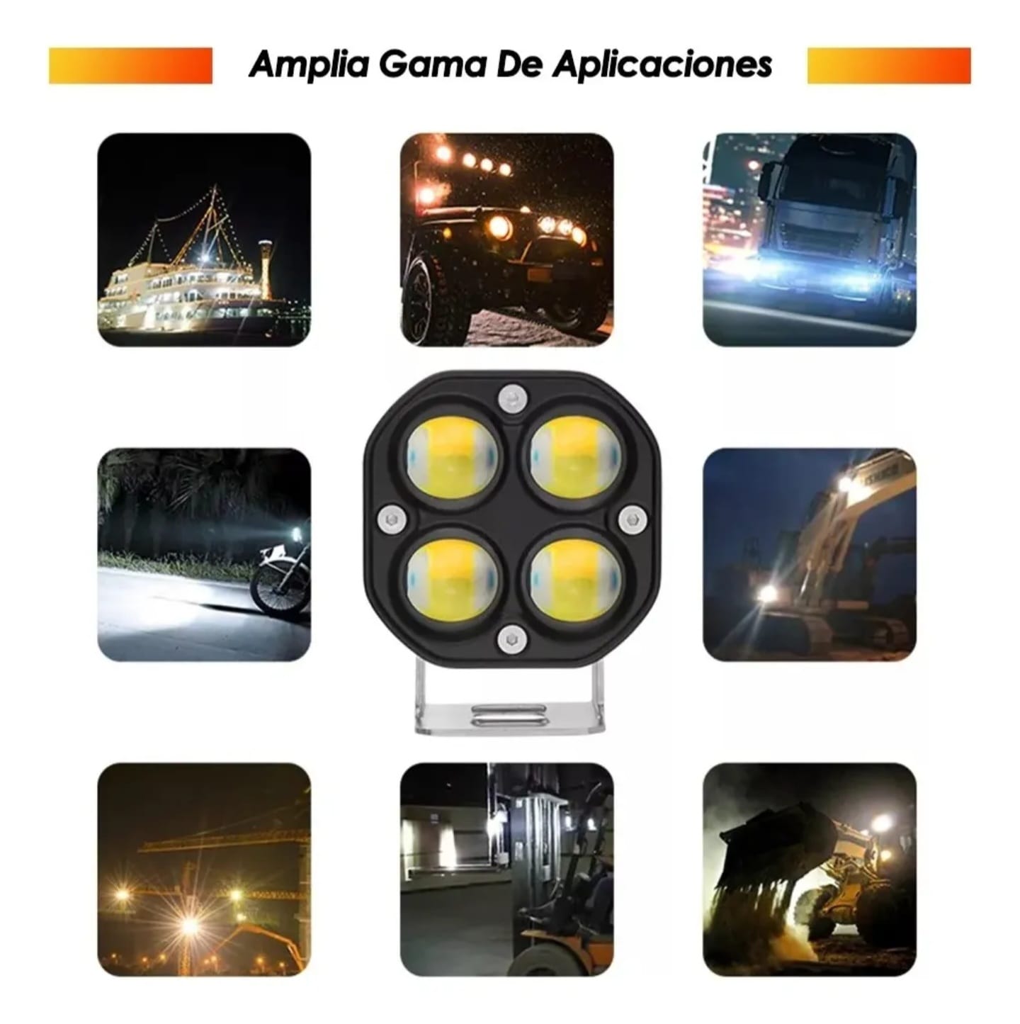 Faros Bicolor X 2 Led Cree 40 Watts Cada Uno Moto 4x4