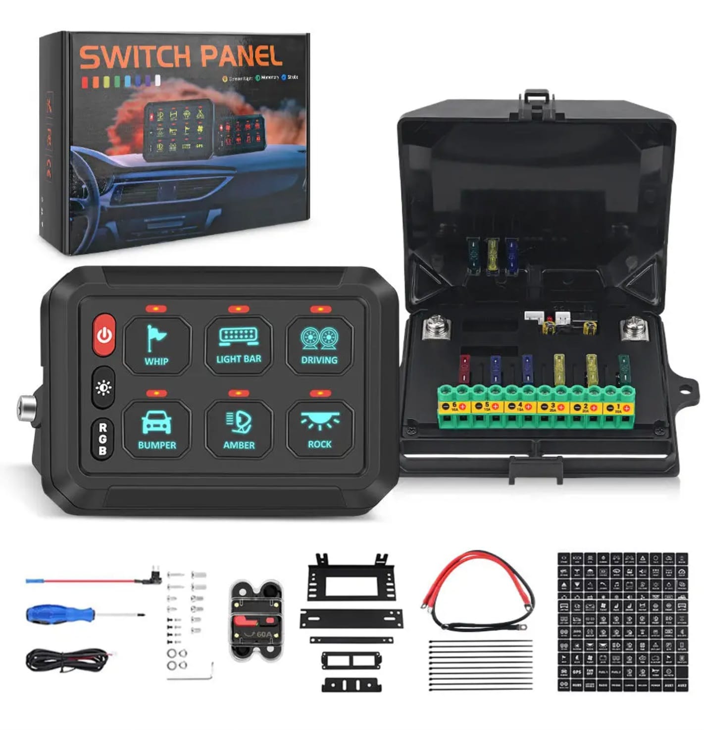 PANEL SWITCH RGB BLUETOOTH 6 CANALES