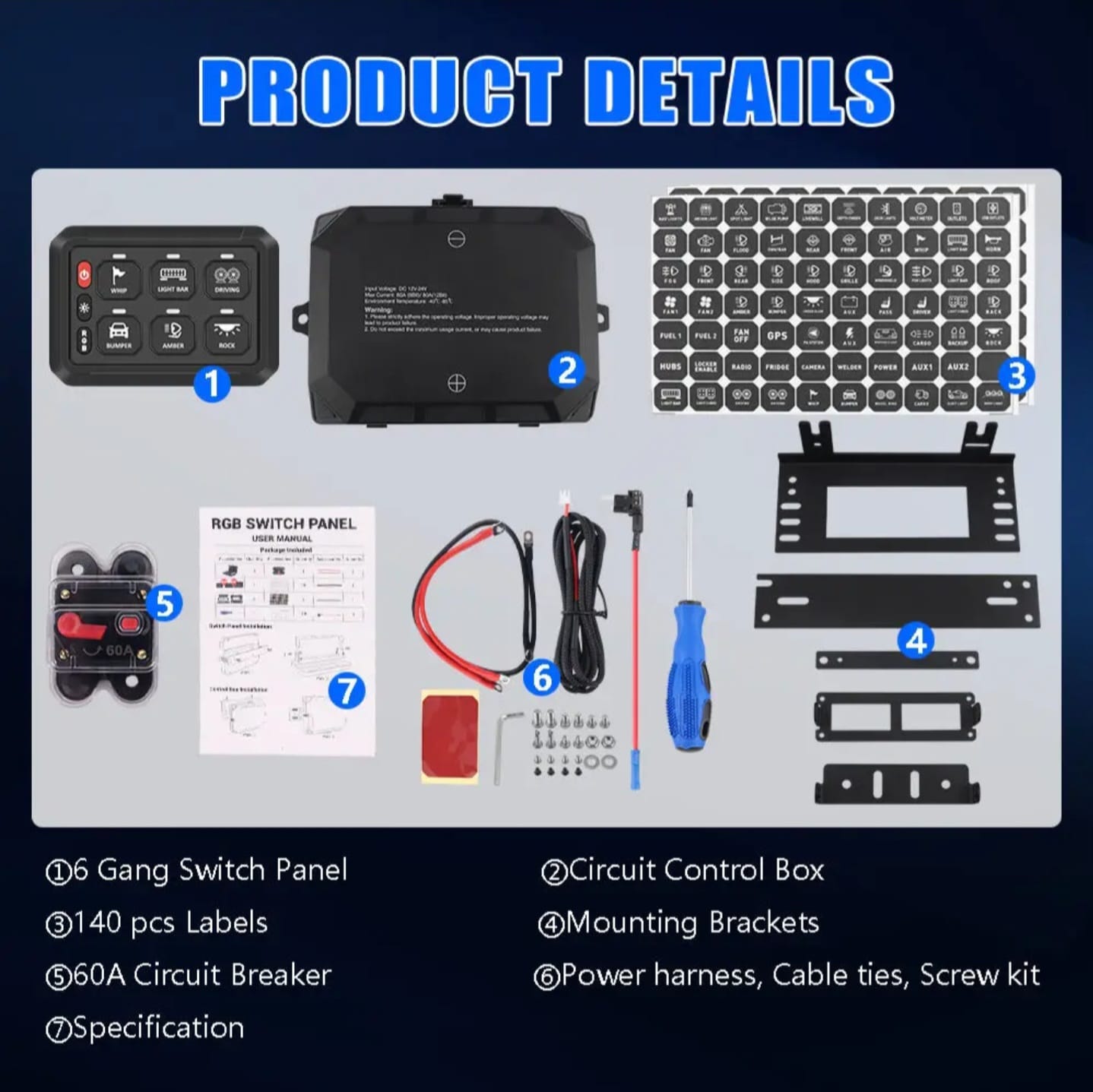 PANEL SWITCH RGB BLUETOOTH 6 CANALES