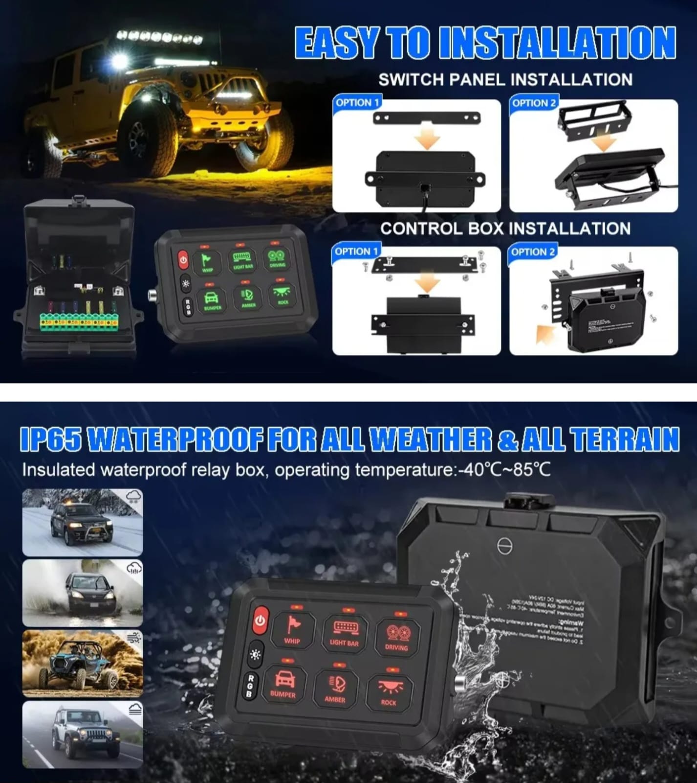PANEL SWITCH RGB BLUETOOTH 6 CANALES