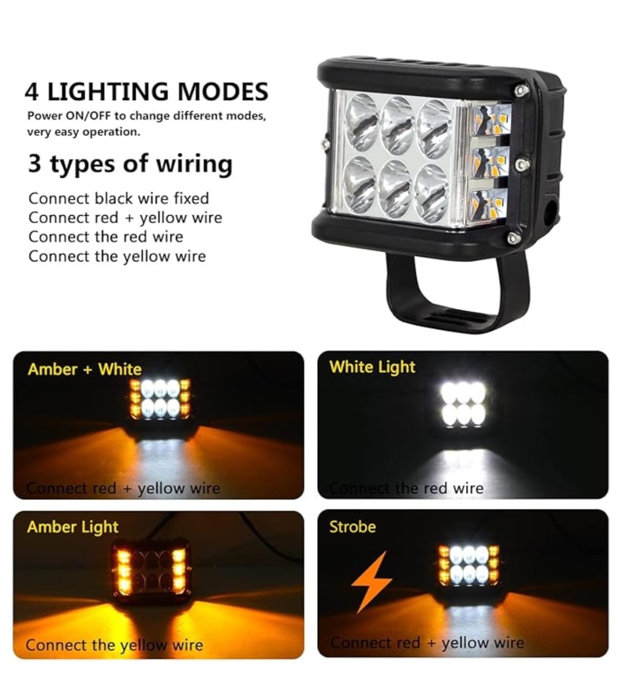 Faro Led Auxiliar 36w 6 Led Off Road 4x4 Moto Lux Led