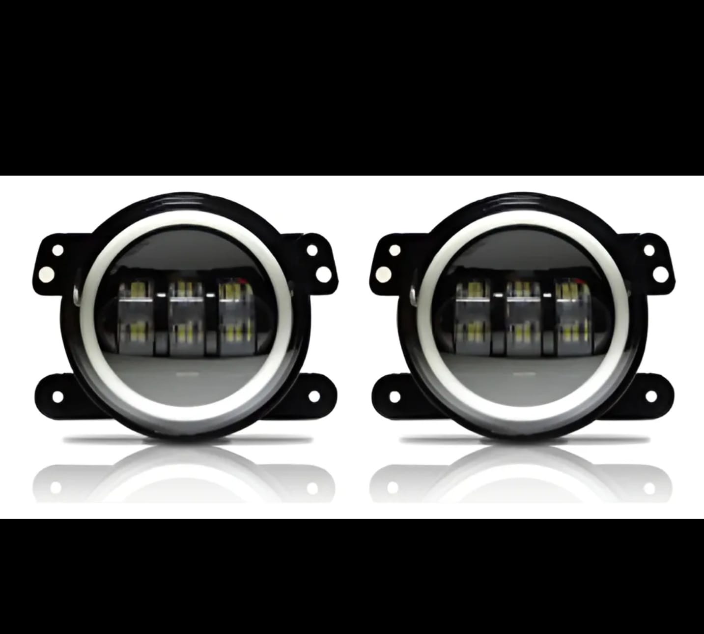 Kit Faros Auxiliar Led Con Lupa Ojo Ángel 4 Pulgadas