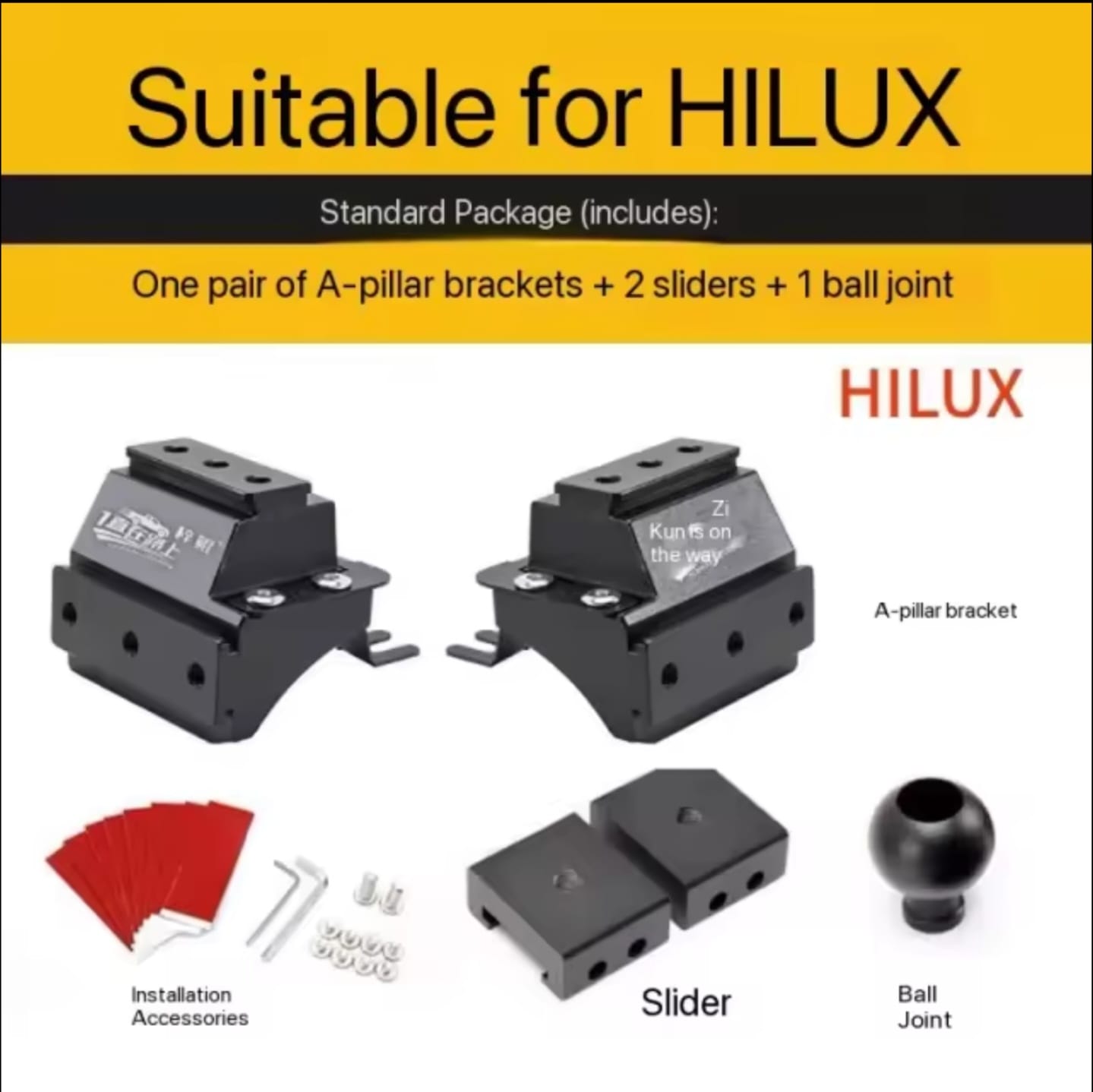 soporte pilar a hilux 2015-2023 doble faro aluminio