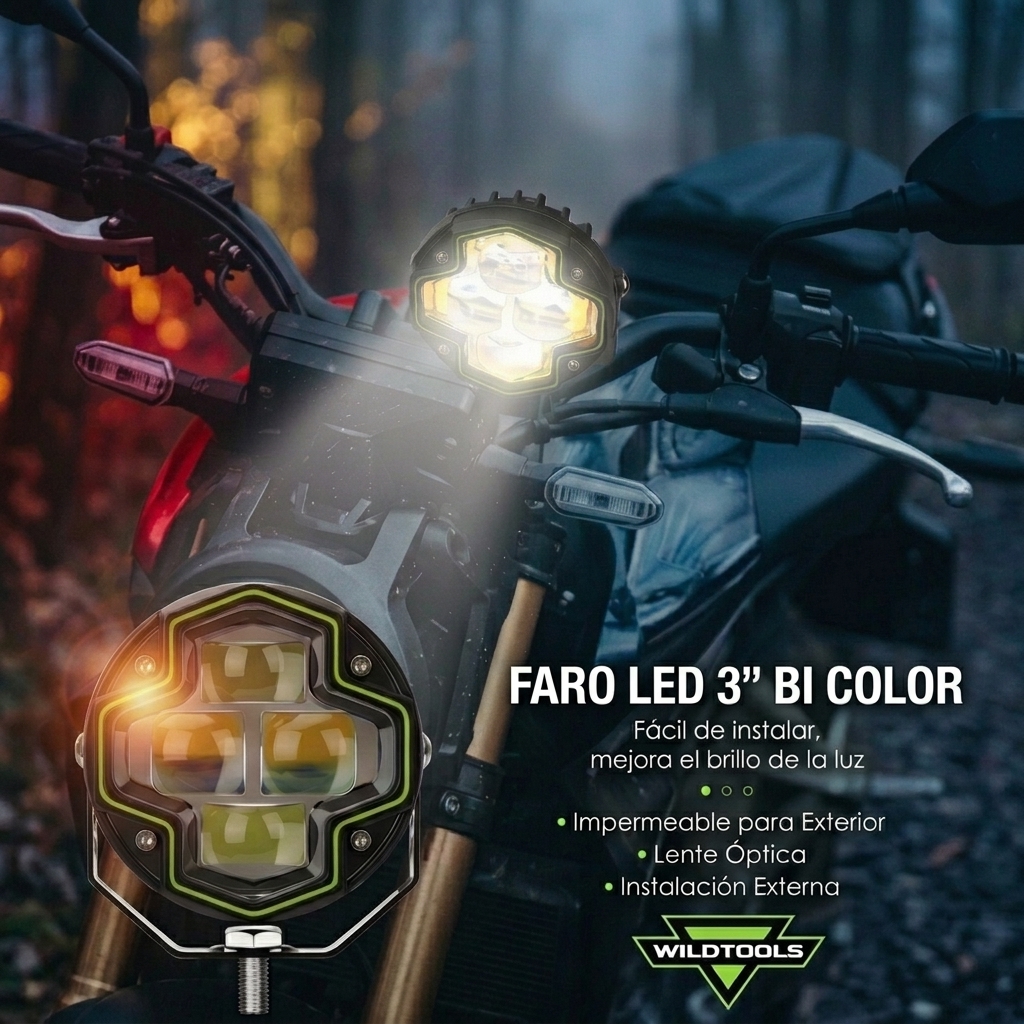 Faro LED Auxiliar Bicolor 3” Angel Eye Off Road WILDTOOLS