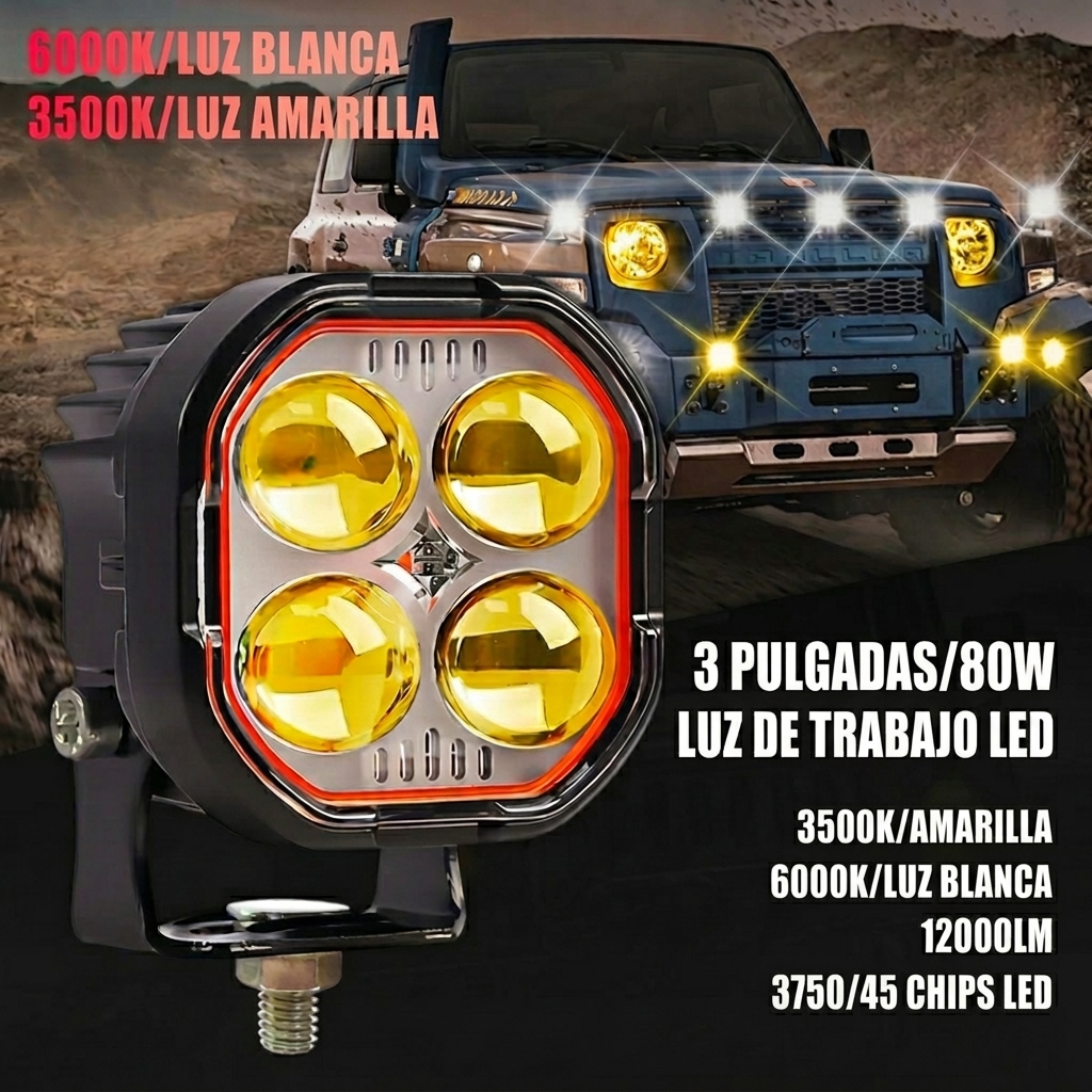 Faros LED Auxiliares Bicolor 3” Off Road