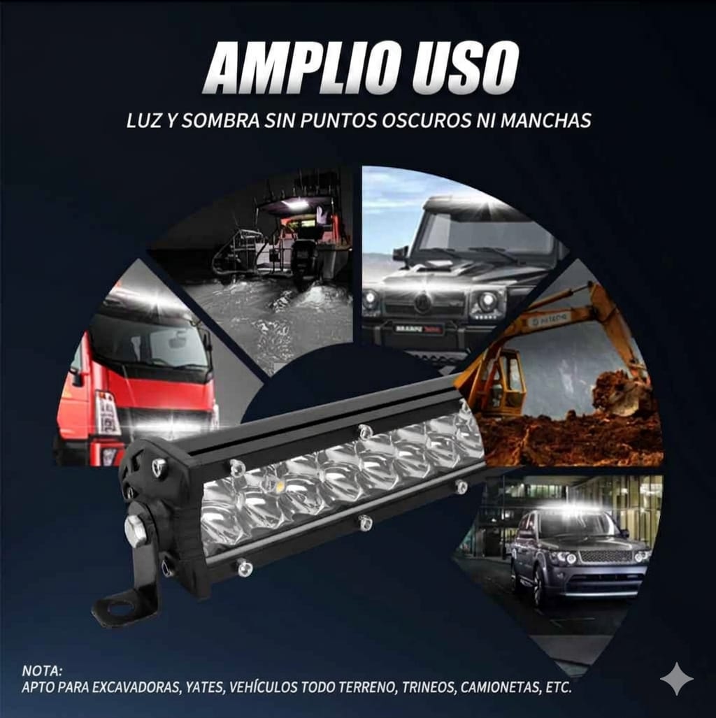 Barra Led 12v Alta Potencia 3000lm Auxiliar Auto Moto 4x4