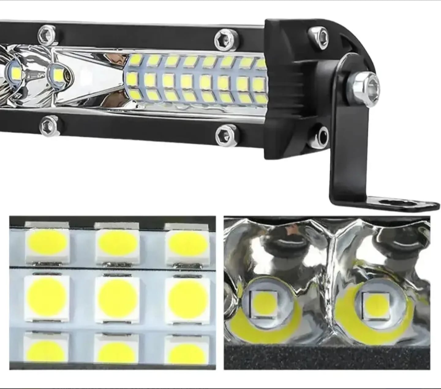 Barra Led Ultra Slim 34cm Blanco + Ambar Intermitente Flash