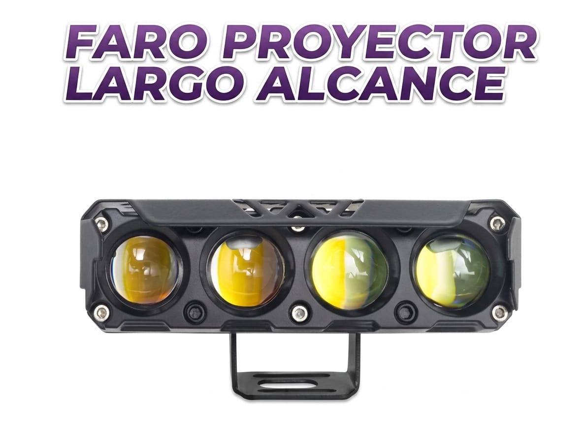 Faros Led Auxiliar Cuatro Lupas Alta Potencia Auto Moto 4x4